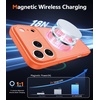 FNTCASE for iPhone 17 Pro Case Clear Magnetic with Screen Protector | Anti Yellowing, Compatible with Magsafe, Rugged Shockproof Protective, Transparent Cell Phone Cover(B-A A Orange)
