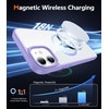 FNTCASE for iPhone 17 Pro Case Clear Magnetic with Screen Protector | Anti Yellowing, Compatible with Magsafe, Rugged Shockproof Protective, Transparent Cell Phone Cover(B-Light Purple)