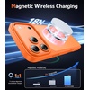 FNTCASE for iPhone 17 Pro Case Clear Magnetic with Screen Protector | Anti Yellowing, Compatible with Magsafe, Rugged Shockproof Protective, Transparent Cell Phone Cover(D-Soild Orange)