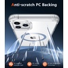 FNTCASE for iPhone 17 Pro Case Clear Magnetic with Screen Protector | Anti Yellowing, Compatible with Magsafe, Rugged Shockproof Protective, Transparent Cell Phone Cover(D-Blue Magnetic)