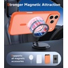 FNTCASE for iPhone 17 Pro Case Clear Magnetic with Screen Protector | Anti Yellowing, Compatible with Magsafe, Rugged Shockproof Protective, Transparent Cell Phone Cover(B-A A Orange)