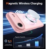 FNTCASE for iPhone 17 Pro Case Clear Magnetic with Screen Protector | Anti Yellowing, Compatible with Magsafe, Rugged Shockproof Protective, Transparent Cell Phone Cover(C-Pink)