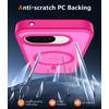 FNTCASE for iPhone 17 Pro Case Clear Magnetic with Screen Protector | Anti Yellowing, Compatible with Magsafe, Rugged Shockproof Protective, Transparent Cell Phone Cover(C-Hot Pink Soild)