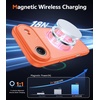 FNTCASE for iPhone 17 Pro Case Clear Magnetic with Screen Protector | Anti Yellowing, Compatible with Magsafe, Rugged Shockproof Protective, Transparent Cell Phone Cover(C-Orange)