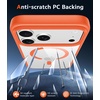 FNTCASE for iPhone 17 Pro Case Clear Magnetic with Screen Protector | Anti Yellowing, Compatible with Magsafe, Rugged Shockproof Protective, Transparent Cell Phone Cover(B-Orange)