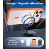 FNTCASE for iPhone 17 Pro Case Clear Magnetic with Screen Protector | Anti Yellowing, Compatible with Magsafe, Rugged Shockproof Protective, Transparent Cell Phone Cover(B-Orange)