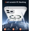 FNTCASE for iPhone 17 Pro Case Clear Magnetic with Screen Protector | Anti Yellowing, Compatible with Magsafe, Rugged Shockproof Protective, Transparent Cell Phone Cover(D-Green)