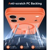 FNTCASE for iPhone 17 Pro Case Clear Magnetic with Screen Protector | Anti Yellowing, Compatible with Magsafe, Rugged Shockproof Protective, Transparent Cell Phone Cover(B-B Orange)