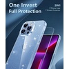 FNTCASE for iPhone 17 Pro Case Clear Magnetic with Screen Protector | Anti Yellowing, Compatible with Magsafe, Rugged Shockproof Protective, Transparent Cell Phone Cover(D-Glitter)