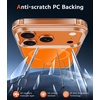 FNTCASE for iPhone 17 Pro Case Clear Magnetic with Screen Protector | Anti Yellowing, Compatible with Magsafe, Rugged Shockproof Protective, Transparent Cell Phone Cover(B-C Orange)