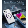 FNTCASE for iPhone 17 Pro Case Clear Magnetic with Screen Protector | Anti Yellowing, Compatible with Magsafe, Rugged Shockproof Protective, Transparent Cell Phone Cover(D-Purple)