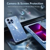 FNTCASE for iPhone 17 Pro Case Clear Magnetic with Screen Protector | Anti Yellowing, Compatible with Magsafe, Rugged Shockproof Protective, Transparent Cell Phone Cover(D-Glitter)