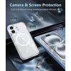 FNTCASE for iPhone 17 Pro Case Clear Magnetic with Screen Protector | Anti Yellowing, Compatible with Magsafe, Rugged Shockproof Protective, Transparent Cell Phone Cover(B-Glitter Magnetic)