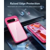 FNTCASE for iPhone 17 Pro Case Clear Magnetic with Screen Protector | Anti Yellowing, Compatible with Magsafe, Rugged Shockproof Protective, Transparent Cell Phone Cover(D-Hot Pink)