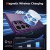 FNTCASE for iPhone 17 Pro Case Clear Magnetic with Screen Protector | Anti Yellowing, Compatible with Magsafe, Rugged Shockproof Protective, Transparent Cell Phone Cover(C-Dark Purple)
