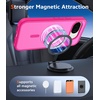 FNTCASE for iPhone 17 Pro Case Clear Magnetic with Screen Protector | Anti Yellowing, Compatible with Magsafe, Rugged Shockproof Protective, Transparent Cell Phone Cover(C-Hot Pink Soild)