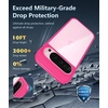 FNTCASE for iPhone 17 Pro Case Clear Magnetic with Screen Protector | Anti Yellowing, Compatible with Magsafe, Rugged Shockproof Protective, Transparent Cell Phone Cover(D-Hot Pink)