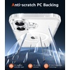 FNTCASE for iPhone 17 Pro Case Clear Magnetic with Screen Protector | Anti Yellowing, Compatible with Magsafe, Rugged Shockproof Protective, Transparent Cell Phone Cover(A-Glitter Magnetic)
