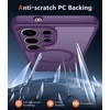FNTCASE for iPhone 17 Pro Case Clear Magnetic with Screen Protector | Anti Yellowing, Compatible with Magsafe, Rugged Shockproof Protective, Transparent Cell Phone Cover(C-Dark Purple)
