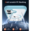 FNTCASE for iPhone 17 Pro Case Clear Magnetic with Screen Protector | Anti Yellowing, Compatible with Magsafe, Rugged Shockproof Protective, Transparent Cell Phone Cover(B-Teal Magnetic)