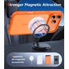 FNTCASE for iPhone 17 Pro Case Clear Magnetic with Screen Protector | Anti Yellowing, Compatible with Magsafe, Rugged Shockproof Protective, Transparent Cell Phone Cover(D-Soild Orange)