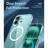 FNTCASE for iPhone 17 Pro Case Clear Magnetic with Screen Protector | Anti Yellowing, Compatible with Magsafe, Rugged Shockproof Protective, Transparent Cell Phone Cover(B-Transparent Magnetic)