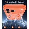 FNTCASE for iPhone 17 Pro Case Clear Magnetic with Screen Protector | Anti Yellowing, Compatible with Magsafe, Rugged Shockproof Protective, Transparent Cell Phone Cover(B-A A Orange)
