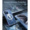 FNTCASE for iPhone 17 Pro Case Clear Magnetic with Screen Protector | Anti Yellowing, Compatible with Magsafe, Rugged Shockproof Protective, Transparent Cell Phone Cover(D-Clear)