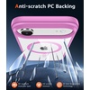 FNTCASE for iPhone 17 Pro Case Clear Magnetic with Screen Protector | Anti Yellowing, Compatible with Magsafe, Rugged Shockproof Protective, Transparent Cell Phone Cover(B-Pink)