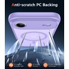 FNTCASE for iPhone 17 Pro Case Clear Magnetic with Screen Protector | Anti Yellowing, Compatible with Magsafe, Rugged Shockproof Protective, Transparent Cell Phone Cover(C-Purple)