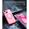 FNTCASE for iPhone 17 Pro Case Clear Magnetic with Screen Protector | Anti Yellowing, Compatible with Magsafe, Rugged Shockproof Protective, Transparent Cell Phone Cover(B-Hot Pink Magnetic)