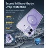 FNTCASE for iPhone 17 Pro Case Clear Magnetic with Screen Protector | Anti Yellowing, Compatible with Magsafe, Rugged Shockproof Protective, Transparent Cell Phone Cover(B-A Purple)