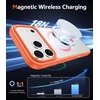 FNTCASE for iPhone 17 Pro Case Clear Magnetic with Screen Protector | Anti Yellowing, Compatible with Magsafe, Rugged Shockproof Protective, Transparent Cell Phone Cover(B-Orange)