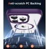 FNTCASE for iPhone 17 Pro Case Clear Magnetic with Screen Protector | Anti Yellowing, Compatible with Magsafe, Rugged Shockproof Protective, Transparent Cell Phone Cover(B-Purple)