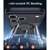 FNTCASE for iPhone 17 Pro Case Clear Magnetic with Screen Protector | Anti Yellowing, Compatible with Magsafe, Rugged Shockproof Protective, Transparent Cell Phone Cover(B-B Black)