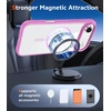 FNTCASE for iPhone 17 Pro Case Clear Magnetic with Screen Protector | Anti Yellowing, Compatible with Magsafe, Rugged Shockproof Protective, Transparent Cell Phone Cover(B-Pink)