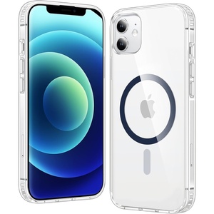 FNTCASE for iPhone 17 Pro Case Clear Magnetic with Screen Protector | Anti Yellowing, Compatible with Magsafe, Rugged Shockproof Protective, Transparent Cell Phone Cover(D-Sapphire Blue)