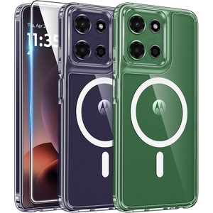 FNTCASE for iPhone 17 Pro Case Clear Magnetic with Screen Protector | Anti Yellowing, Compatible with Magsafe, Rugged Shockproof Protective, Transparent Cell Phone Cover(A-Clear)