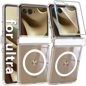 FNTCASE for iPhone 17 Pro Case Clear Magnetic with Screen Protector | Anti Yellowing, Compatible with Magsafe, Rugged Shockproof Protective, Transparent Cell Phone Cover(A-Clear White)
