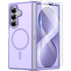 FNTCASE for iPhone 17 Pro Case Clear Magnetic with Screen Protector | Anti Yellowing, Compatible with Magsafe, Rugged Shockproof Protective, Transparent Cell Phone Cover(C-Light Purple)