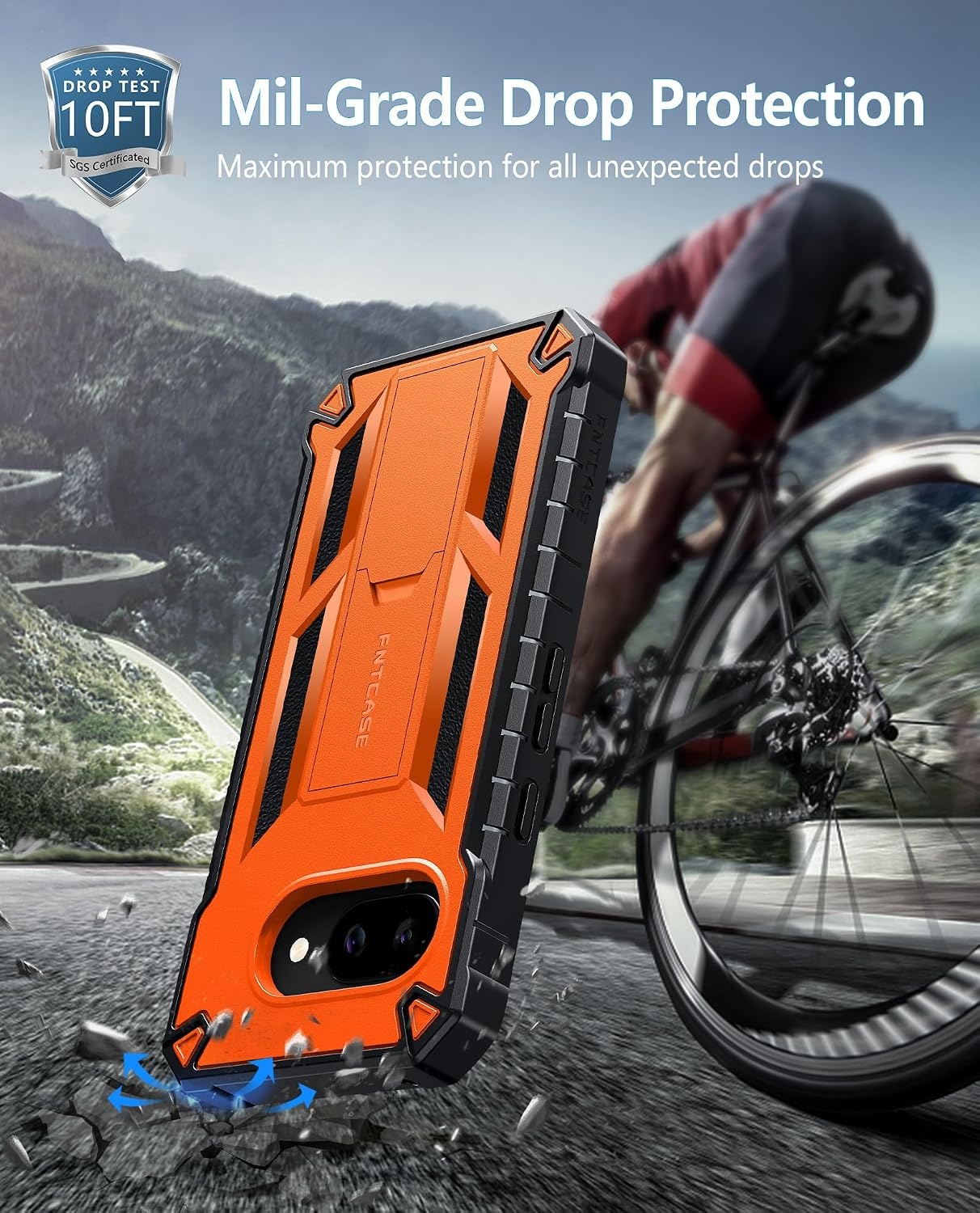 image:imageFNTCASE for Google Pixel 11 Pro XL Case with 360 Spin Magnetic Kickstand Screen Protector Compatible with MagSafe Heavy Duty 20FT MilitaryGrade Drop Protection NonSlip Shockproof RuggedOrange