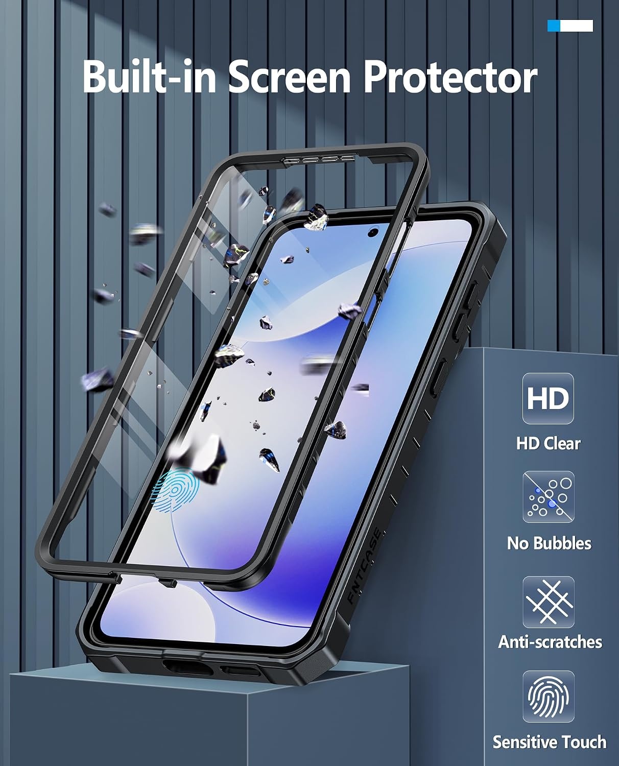 image:imageFNTCASE for Samsung Galaxy Z Flip 8 Case with Builtin Kicktand Black Hinge Protection Screen Protector 20FT Military Grade Drop Proof Heavy Duty Rugged Shockproof Protective Sturdy Phone CoverBlack