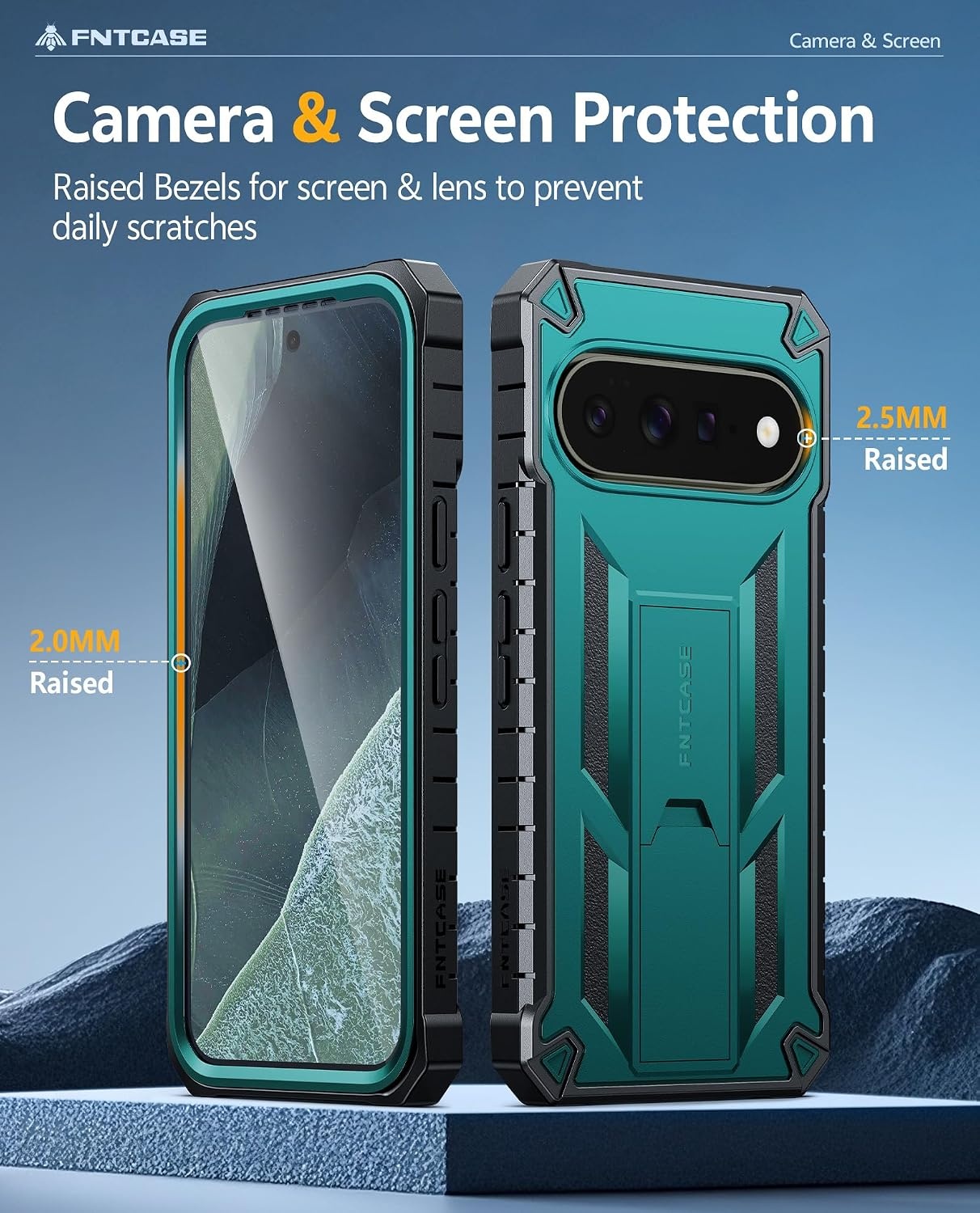image:imageFNTCASE for Samsung Galaxy Z Flip 8 Case with Builtin Kicktand Black Hinge Protection Screen Protector 20FT Military Grade Drop Proof Heavy Duty Rugged Shockproof Protective Sturdy Phone CoverGreen