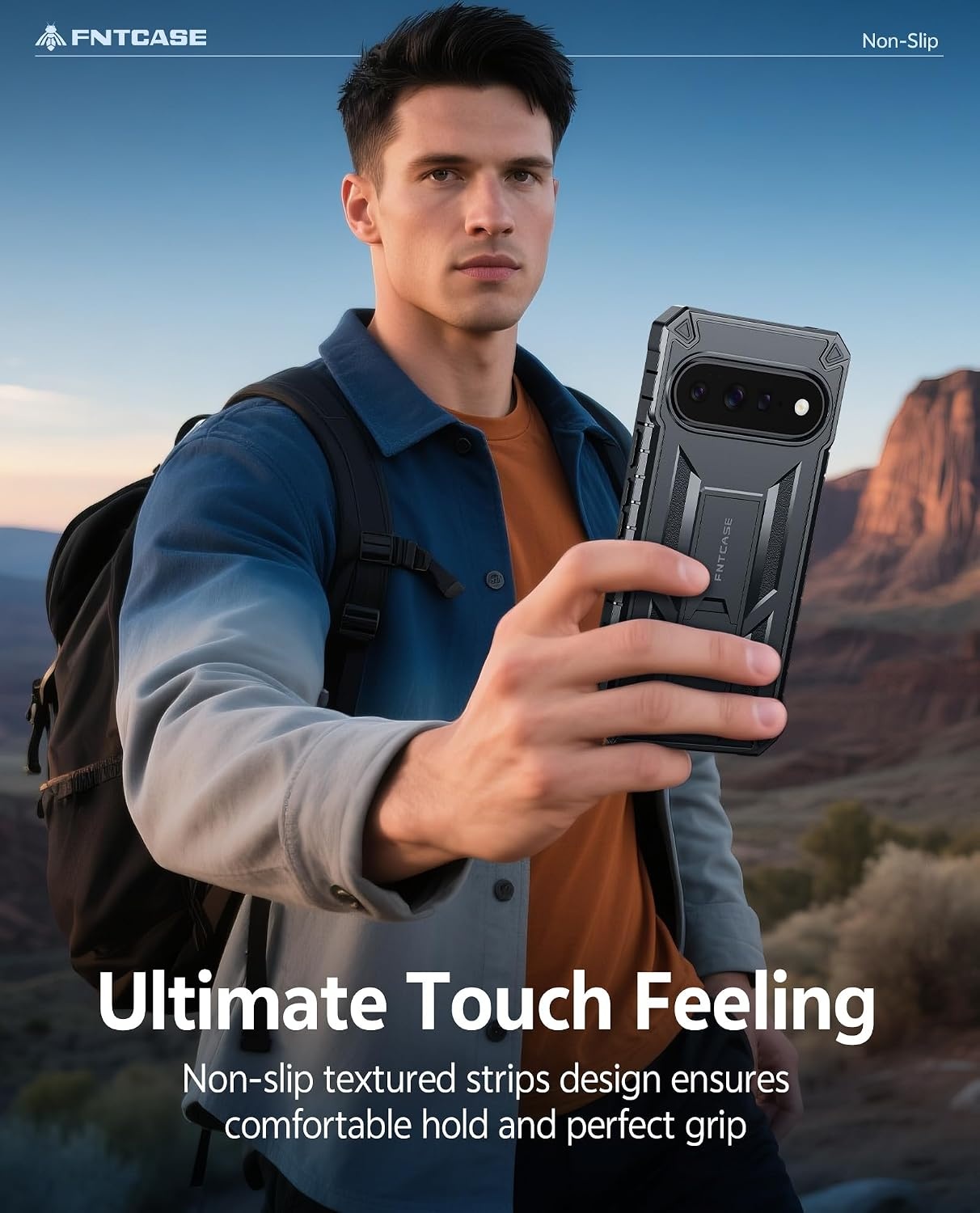 image:imageFNTCASE for Samsung Galaxy Z Flip 8 Case with Builtin Kicktand Black Hinge Protection Screen Protector 20FT Military Grade Drop Proof Heavy Duty Rugged Shockproof Protective Sturdy Phone CoverBlack