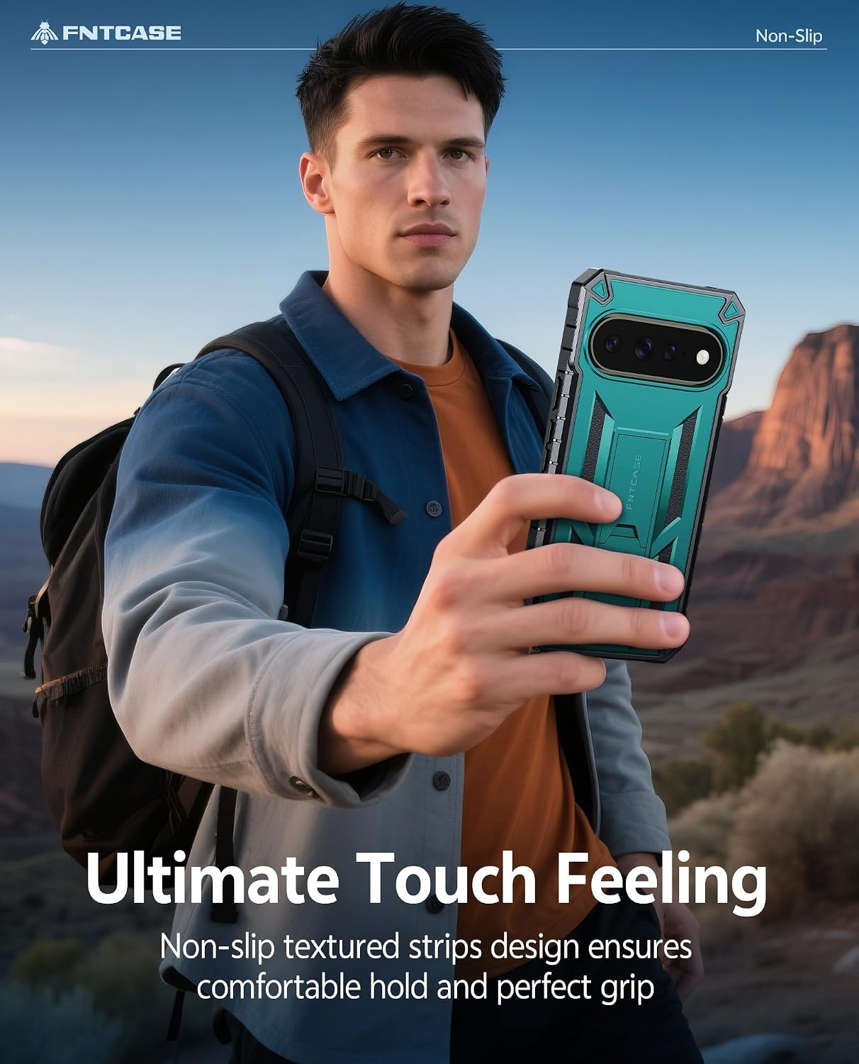 image:imageFNTCASE for Samsung Galaxy Z Flip 8 Case with Builtin Kicktand Black Hinge Protection Screen Protector 20FT Military Grade Drop Proof Heavy Duty Rugged Shockproof Protective Sturdy Phone CoverGreen
