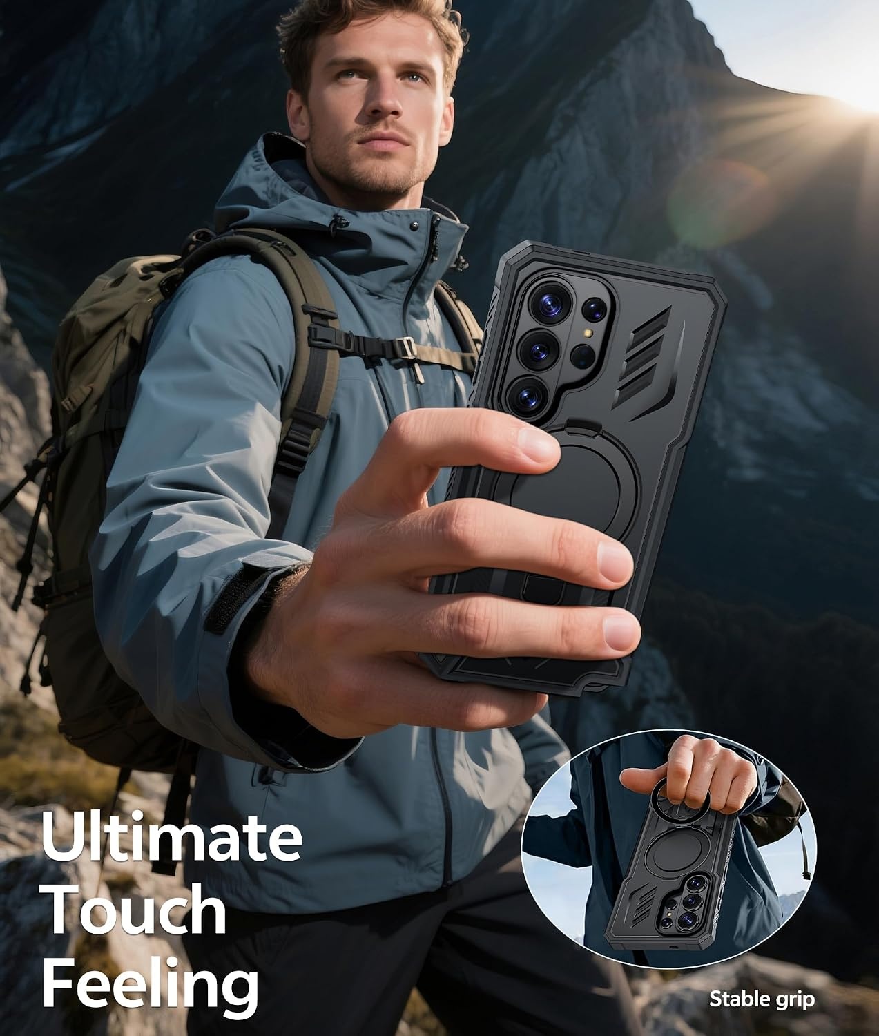 image:imageFNTCASE for Samsung Galaxy Z Flip 8 Case with Builtin Kicktand Black Hinge Protection Screen Protector 20FT Military Grade Drop Proof Heavy Duty Rugged Shockproof Protective Sturdy Phone CoverTBlack