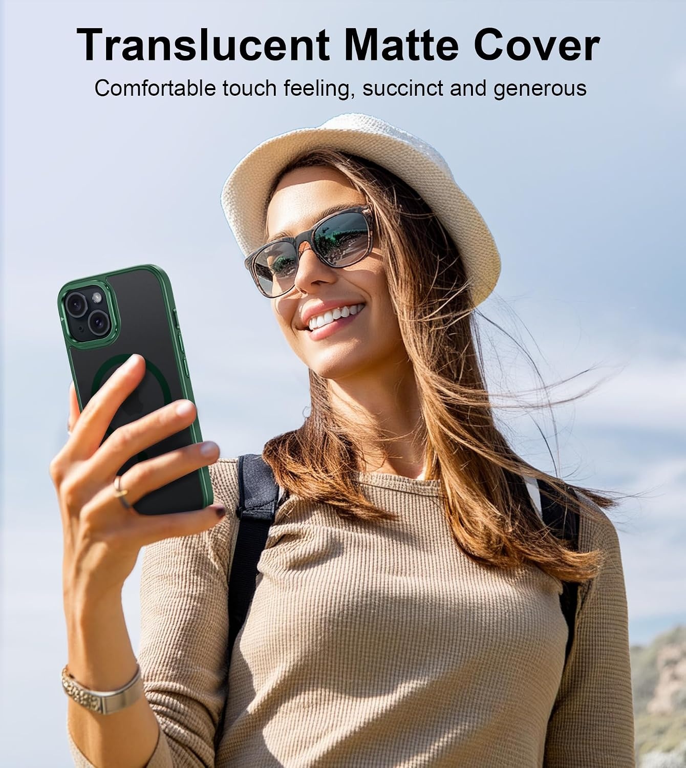 image:imageFNTCASE for iPhone 15 Pro Case with 360 Spin Magnetic Stand Black Compatible with MagsafeScreen ProtectorFull Camera ProtectionTranslucent Matte Military Grade Shockproof Phone CoverZGreen