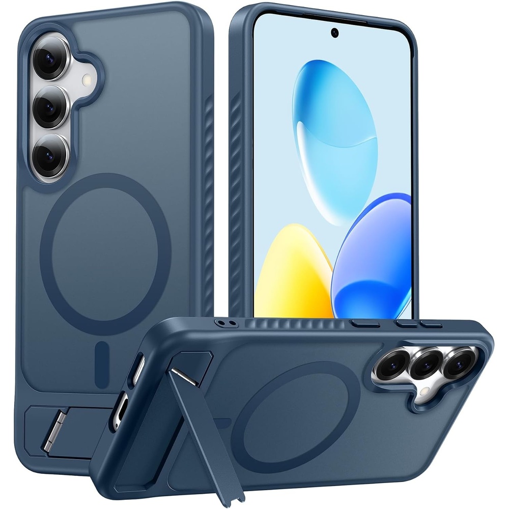 image:imageFNTCASE for iPhone 15 Pro Case with 360 Spin Magnetic Stand Black Compatible with MagsafeScreen ProtectorFull Camera ProtectionTranslucent Matte Military Grade Shockproof Phone CoverZblue