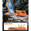FNTCASE for Samsung Galaxy Z Flip 8 Case with Built-in Kicktand Black | Hinge Protection, Screen Protector, 20FT Military Grade Drop Proof Heavy Duty Rugged Shockproof Protective Sturdy Phone Cover(T-Orange)