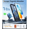 FNTCASE for iPhone 15 Pro Case with 360 Spin Magnetic Stand Black | Compatible with Magsafe,Screen Protector,Full Camera Protection,Translucent Matte Military Grade Shockproof Phone Cover(Z-black)